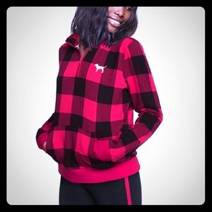 Victoria’s Secret PINK plaid quarter zip pullover